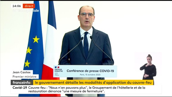 Covid-19: Pressekonferenz von Jean Castex über neue Beschränkungen zur Eindämmung der Epidemie