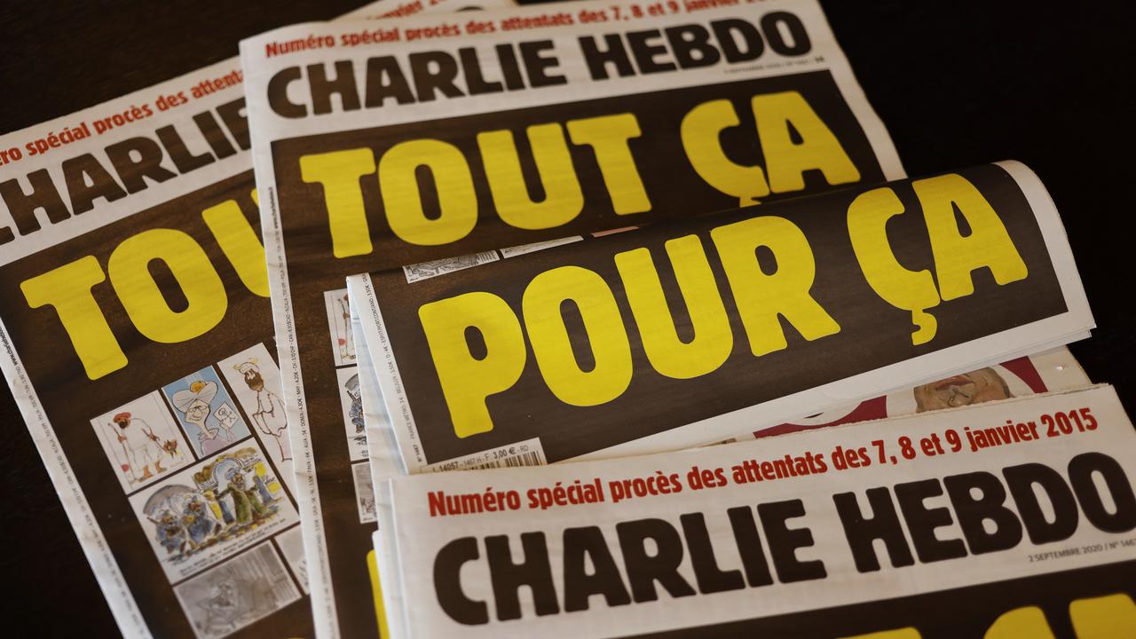 Redefreiheit: Ein Gastronom zeigt die Karikaturen von Charlie Hebdo