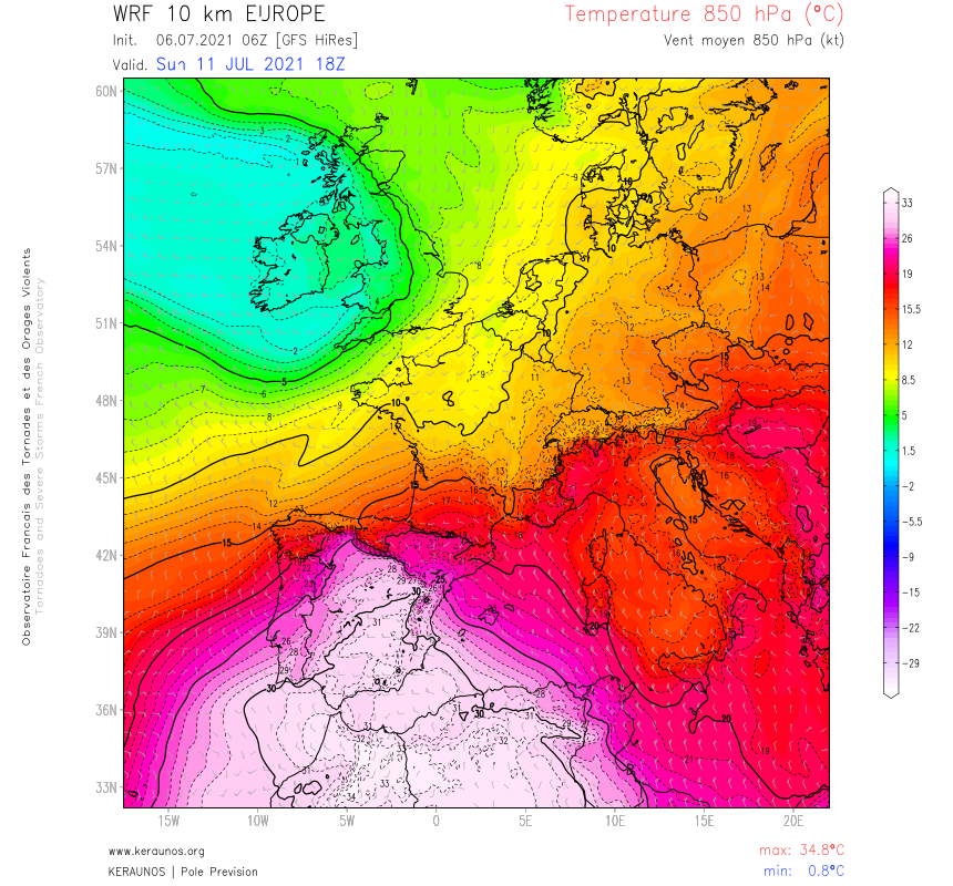 Temperaturen von bis zu 50°C: zwischen Marokko und Spanien bildet sich ein Hitzedom