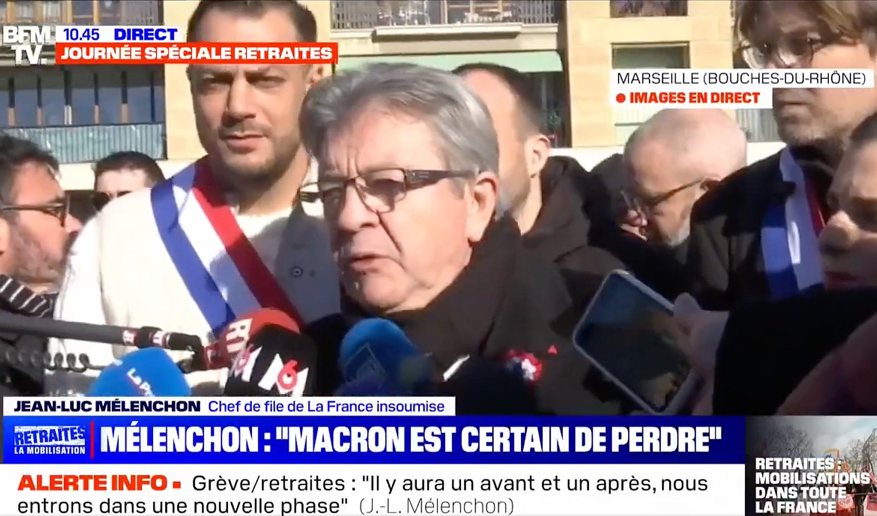 Jean-Luc Mélenchon zur Rentenreform: „Herr Macron wird sicher verlieren“