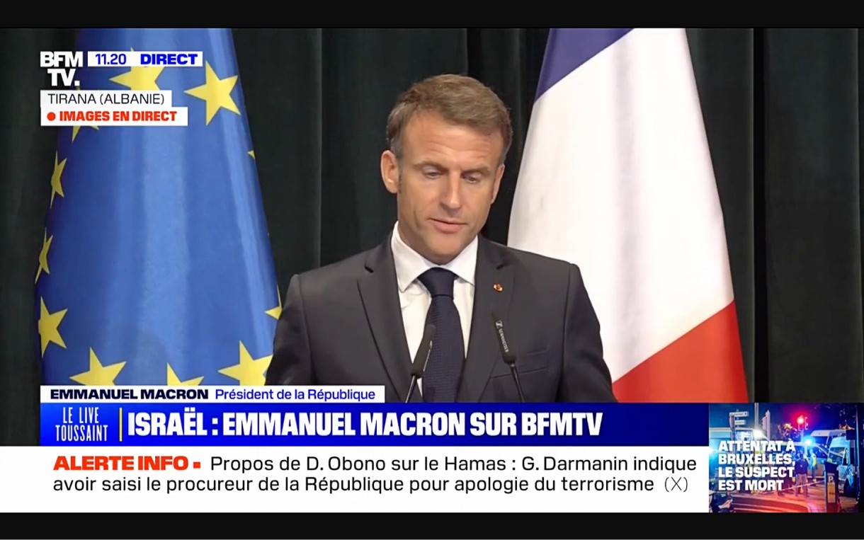 Macron_Tirana_ScreenBFMTV