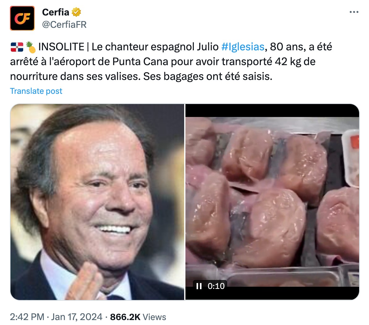 Dom-Rep: Julio Iglesias am Flughafen festgenommen – Zoll findet 42 kg Lebensmittel in seinem Gepäck