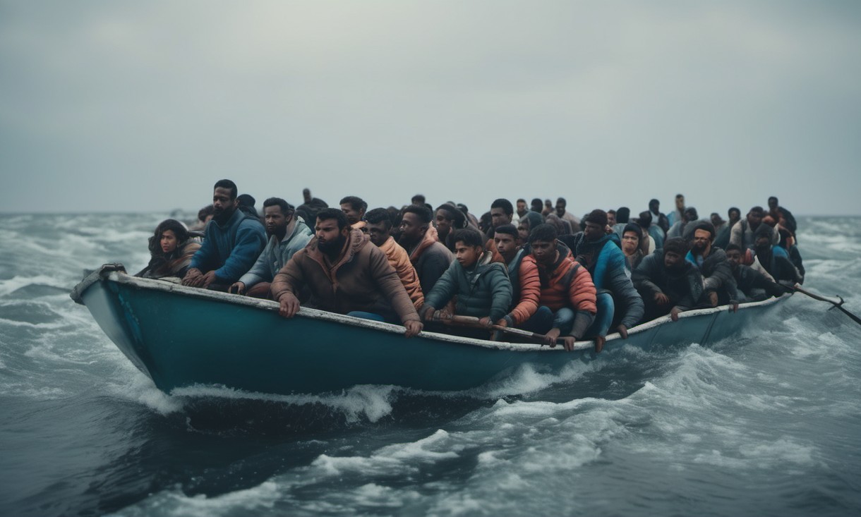 Migranten_Boot_KI_Illustration