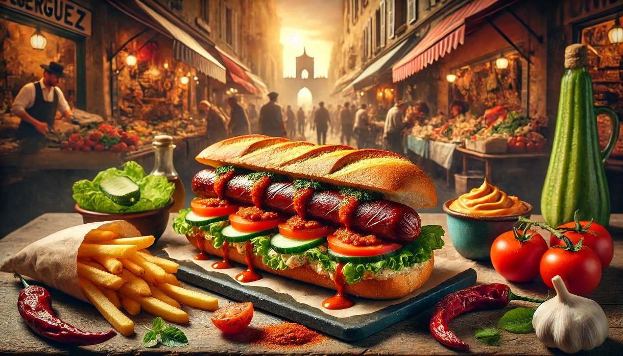 Merguez Sandwich: Ein Beliebtes Straßenessen in Frankreich und Nordafrika