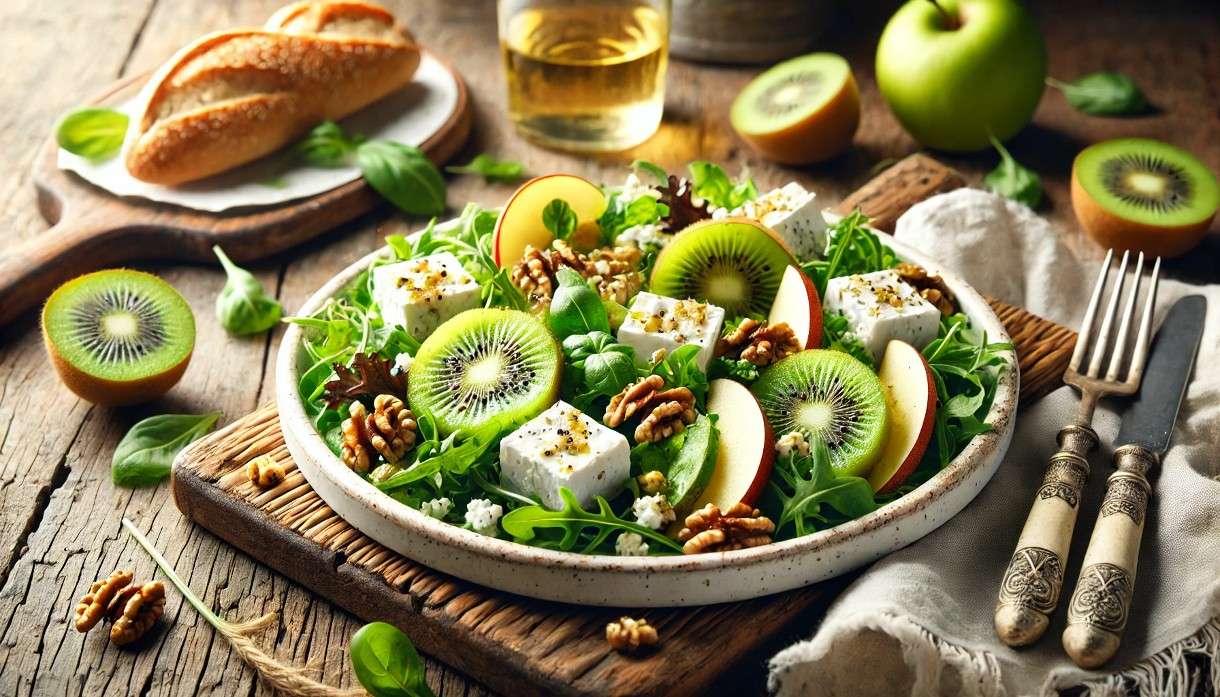 Französischer-Kiwi-Käse-Salat