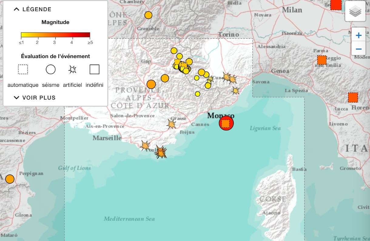 Erdbeben der Stärke 4 vor der Côte d’Azur – keine Schäden gemeldet