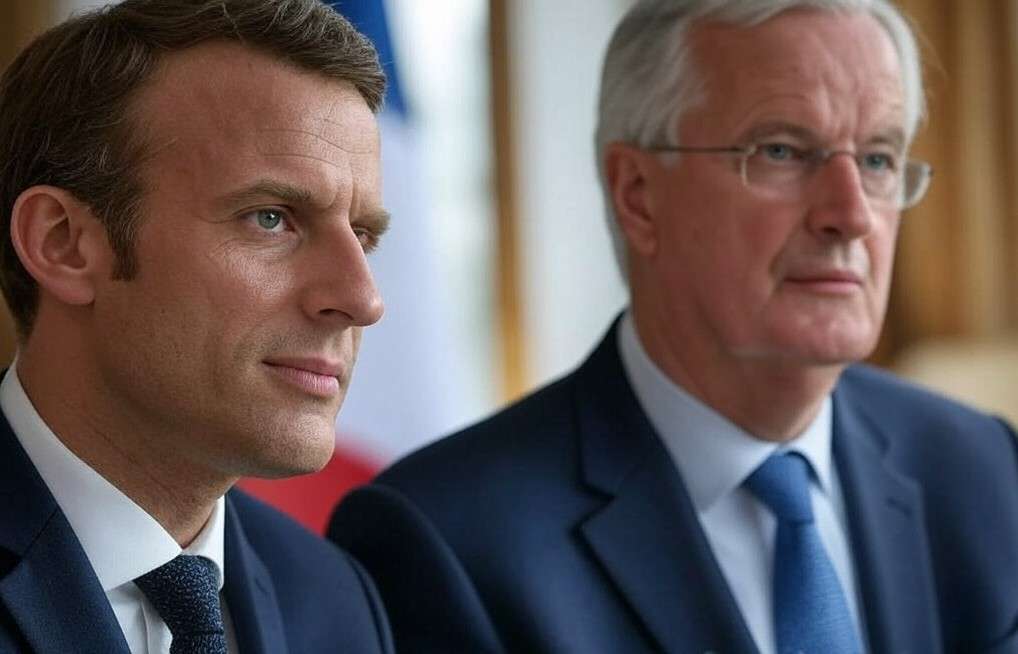 Macron_Barnier_IllustrationKI