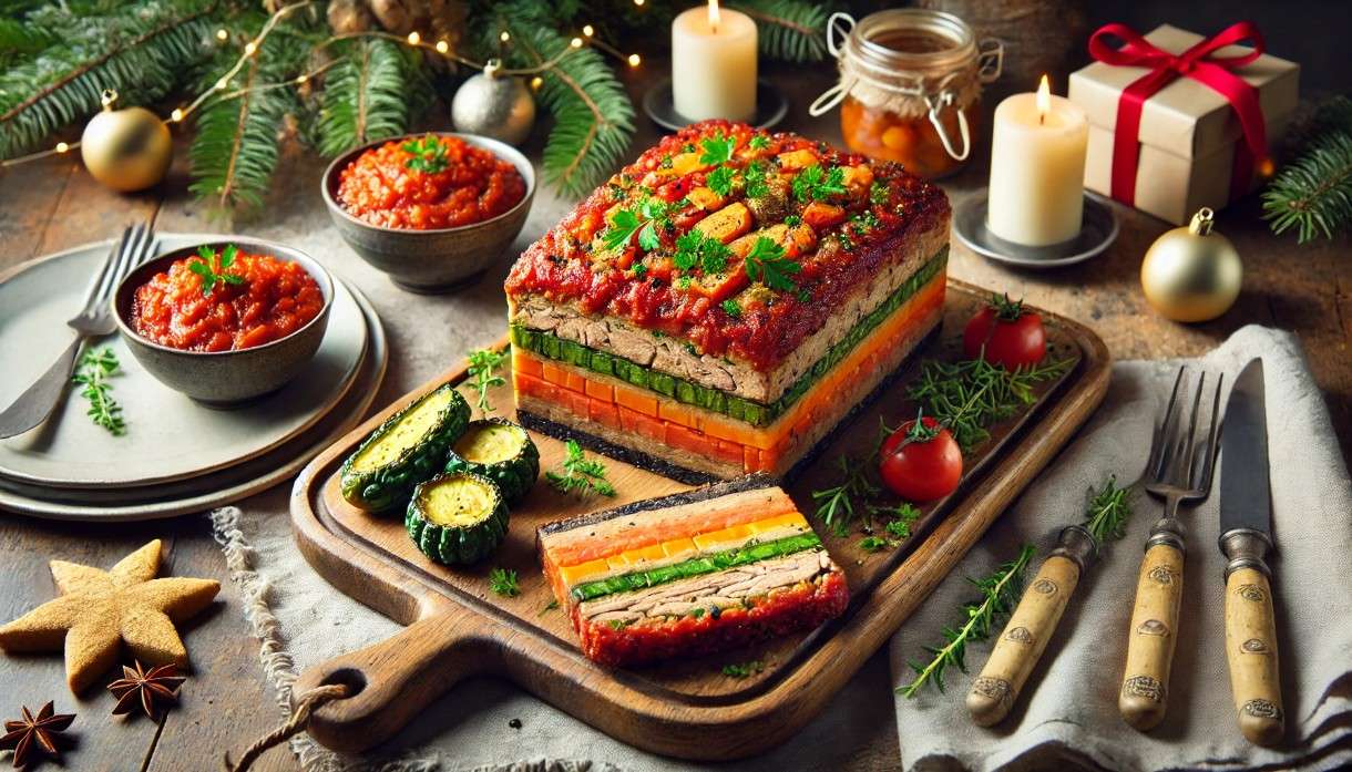 Leckere Resteverwertung nach Weihnachten: Ratatouille-Terrine mit Weihnachtsbraten-Resten