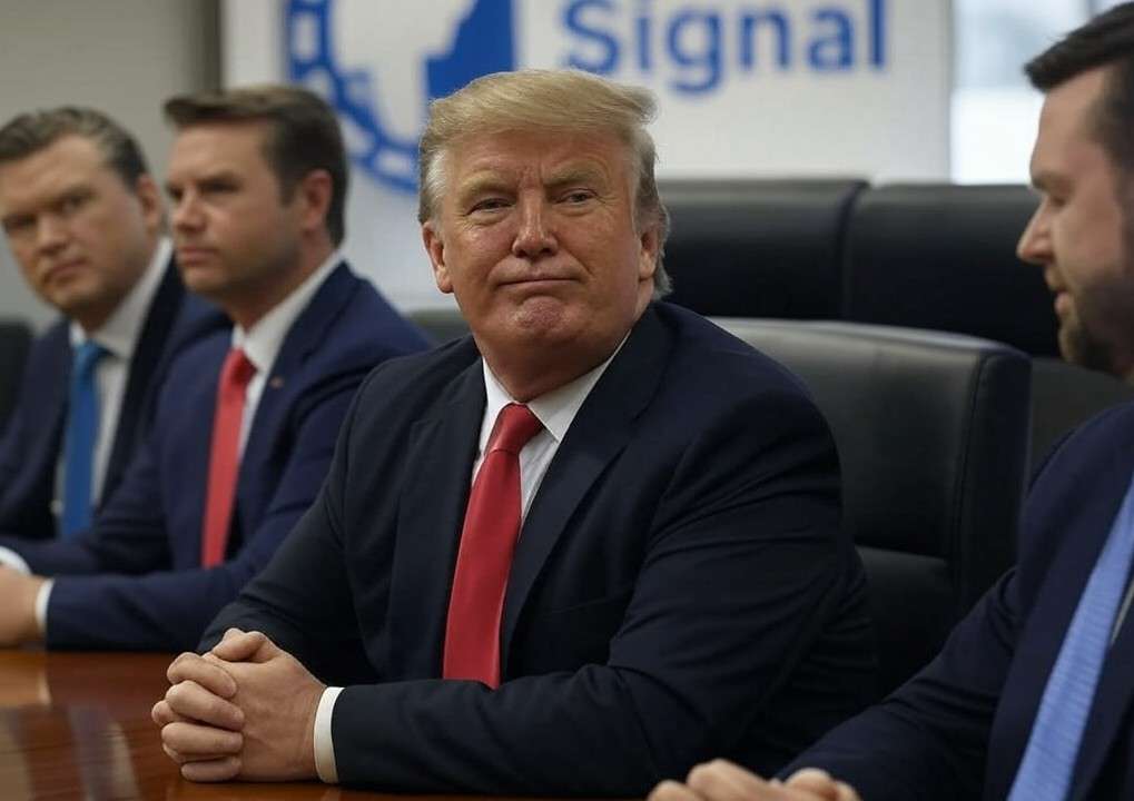 Donald_Trump_Vance_Hegseth_Signal_Illustration