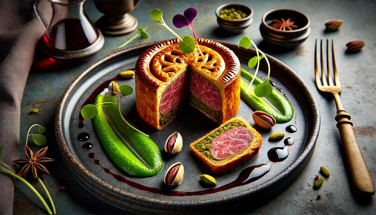 Traditionelles neu interpretiert: „Pâté en Croûte“ mit Wild und Pistazien-Gel