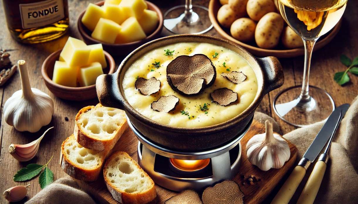 Traditionelles neu interpretiert: Savoyer Fondue mit Trüffel und fermentiertem Knoblauch