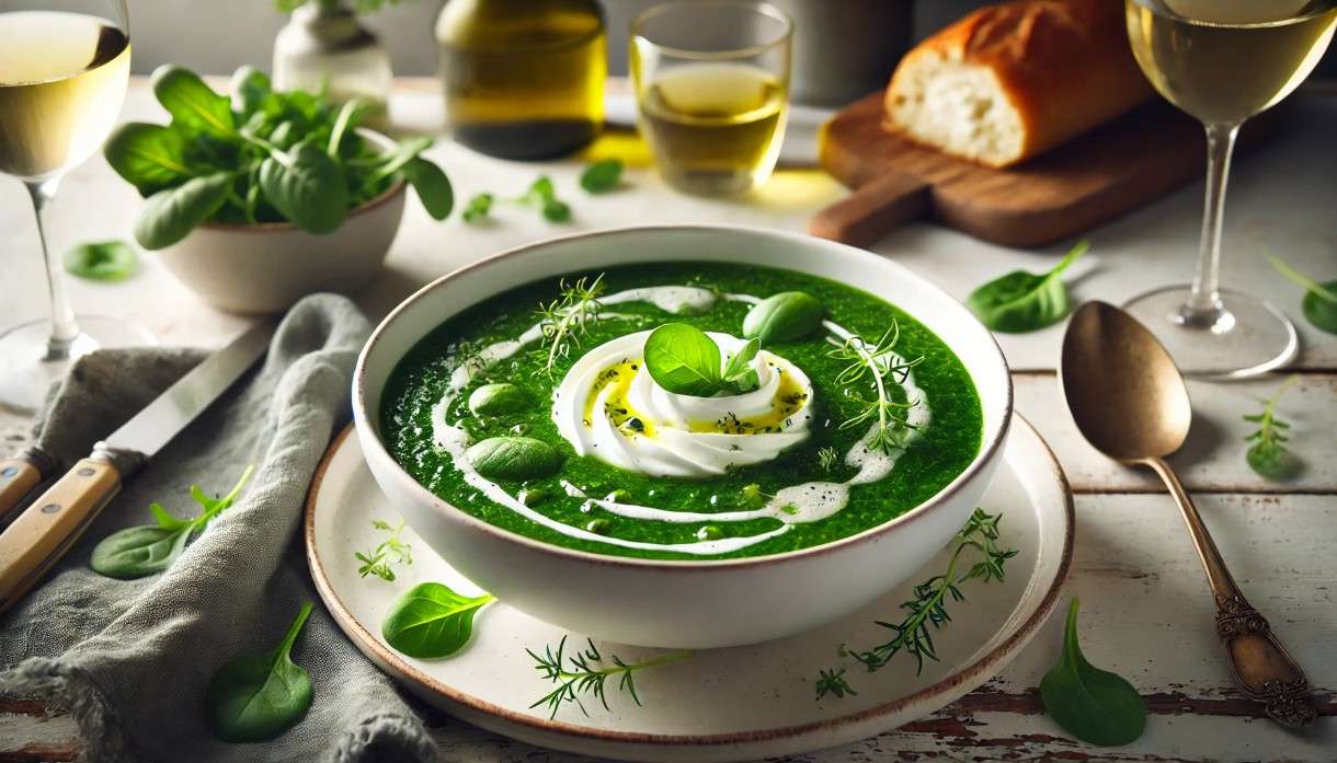 Soupe de Cresson et Fromage de Chèvre Frais – Eine moderne Interpretation der Wasserkresse-Suppe mit Ziegenkäse