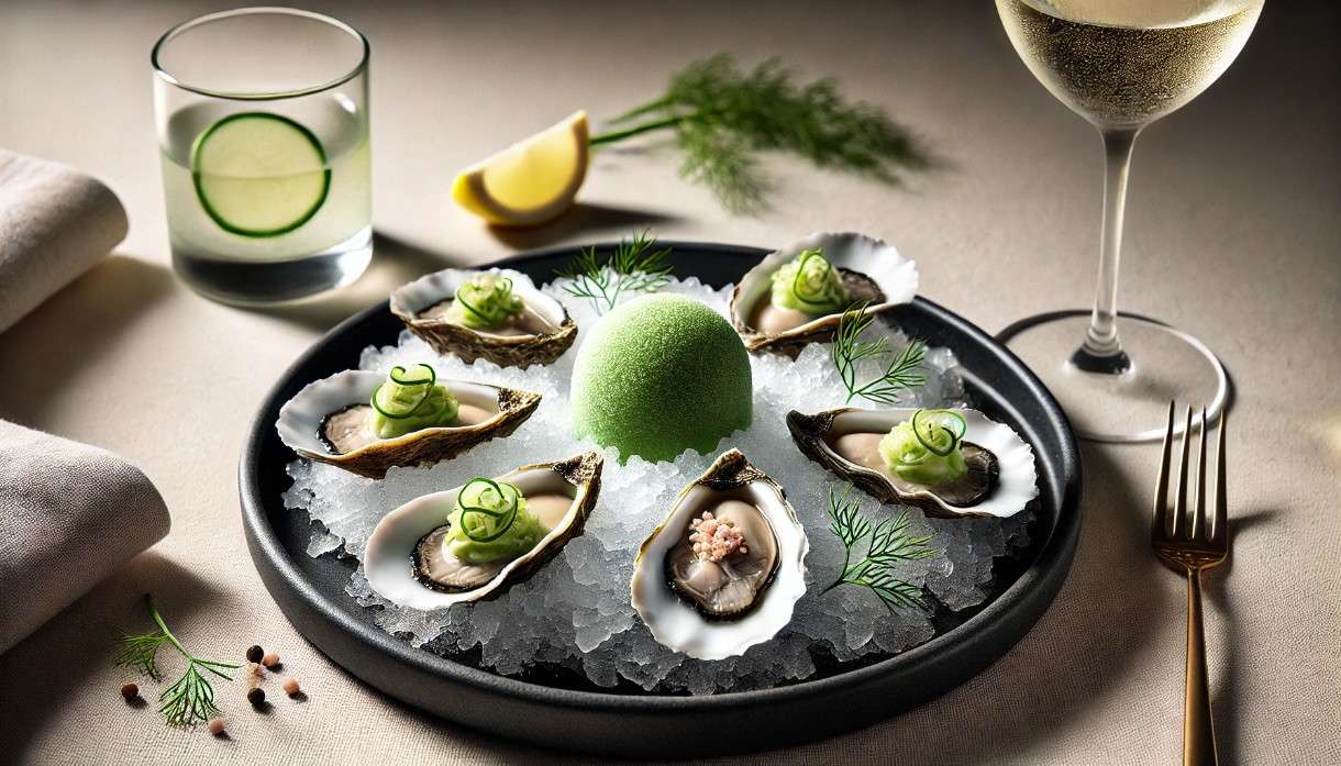 Austern-Gurken-Gin-Granite