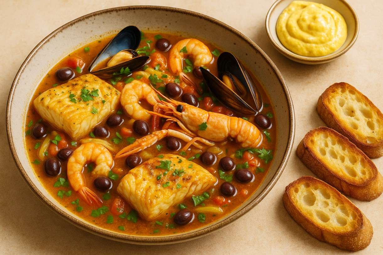 Bouillabaisse-mit-ligurischen-Kräutern-und-Taggiasca-Oliven