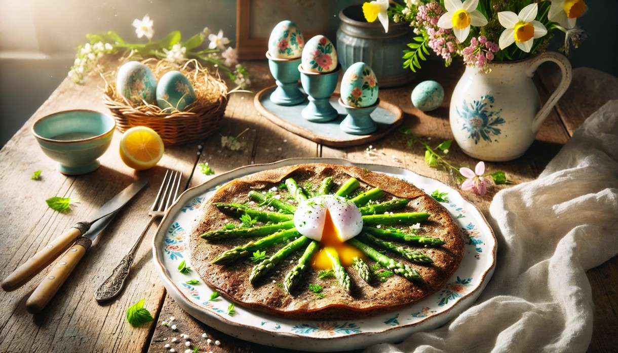 Galette-de-Sarrasin-mit-grünem-Spargel