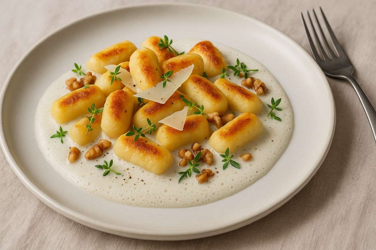 Gnocchi-Parisienne-mit-Gorgonzola-Schaum
