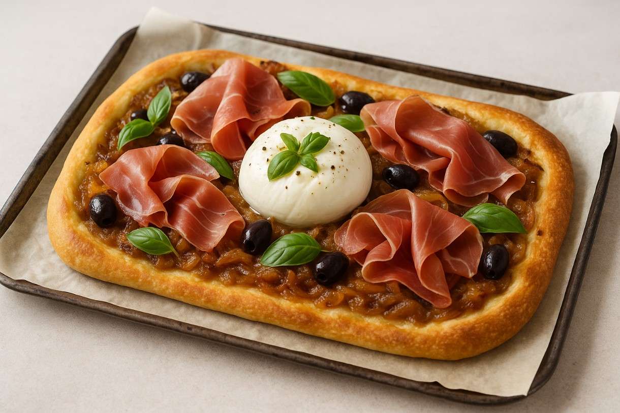 Pissaladière-mit-Prosciutto-und-Burrata