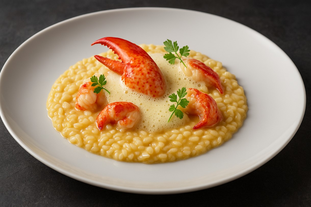 Hummer-Risotto-mit-Champagner-Sabayon