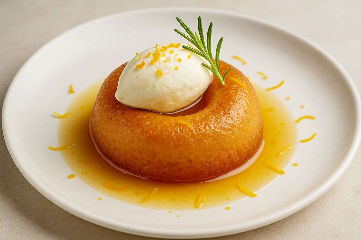 Savarin-mit-Rosmarin-Orangen-Sirup-und-Mascarpone-Luft