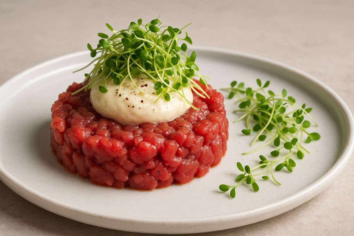 Tatar-vom-Charolais-Rind-mit-Meerrettich-Crème