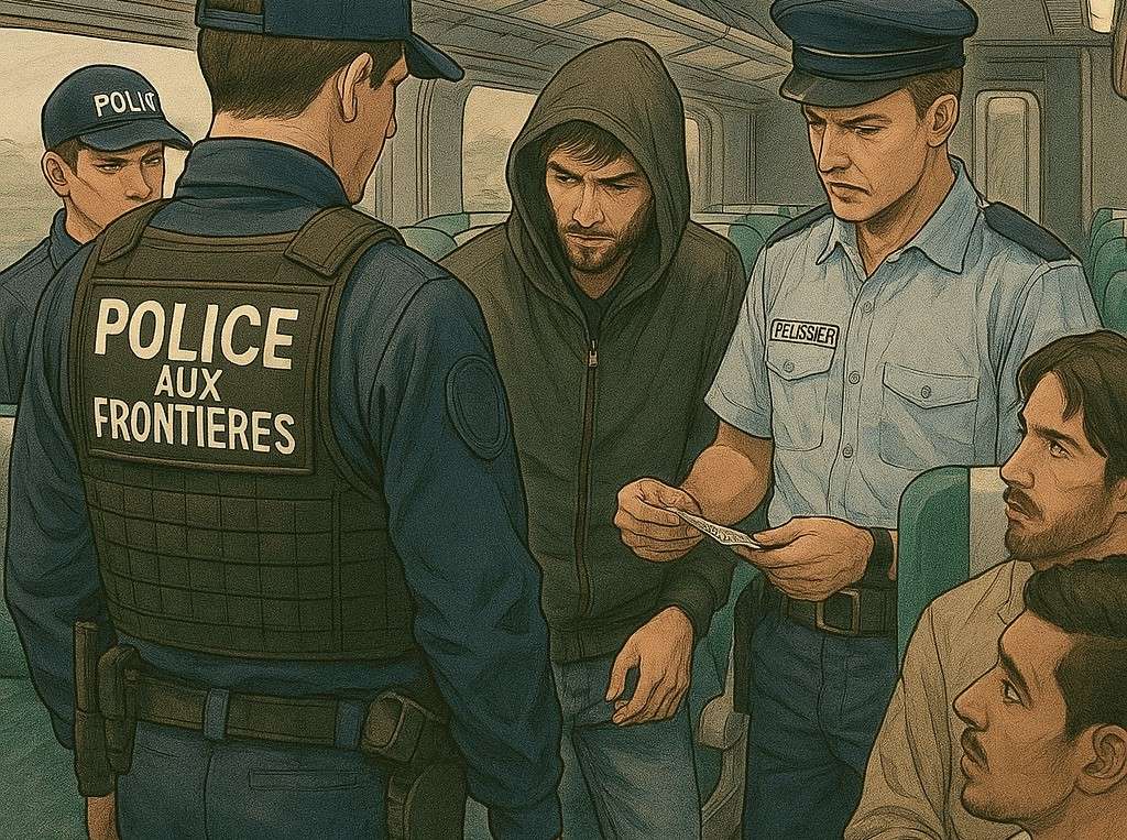 Kontrollen_Migranten_Zug_Illustration