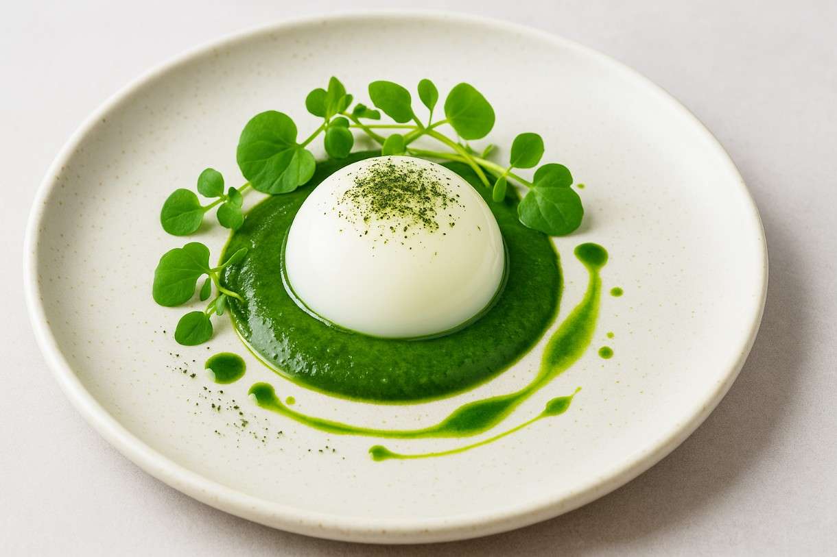 Oeuf-Parfait-avec-Émulsion-d-Algues-et-Cresson