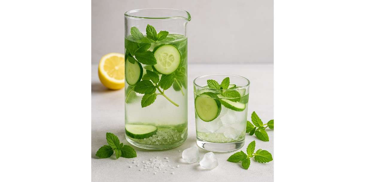 Isotonisches für die ganz heißen Tage: Eau de Concombre, Menthe et Sel de Guérande – die provenzalische Gurken-Minz-Limonade mit Meersalz