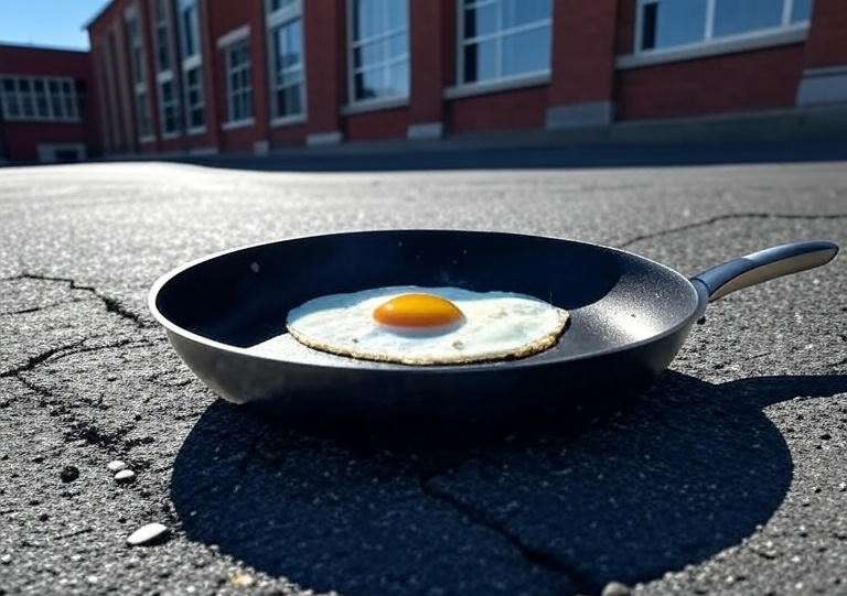 Spiegelei_Asphalt_Pfanne_Pausenhof_Illustration