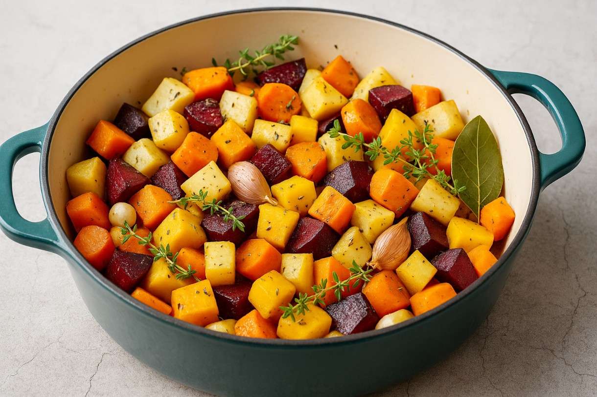 Cocotte de légumes racines aux herbes de Provence – Ein französisches Herbstgericht voller Aroma, Wärme und Leichtigkeit