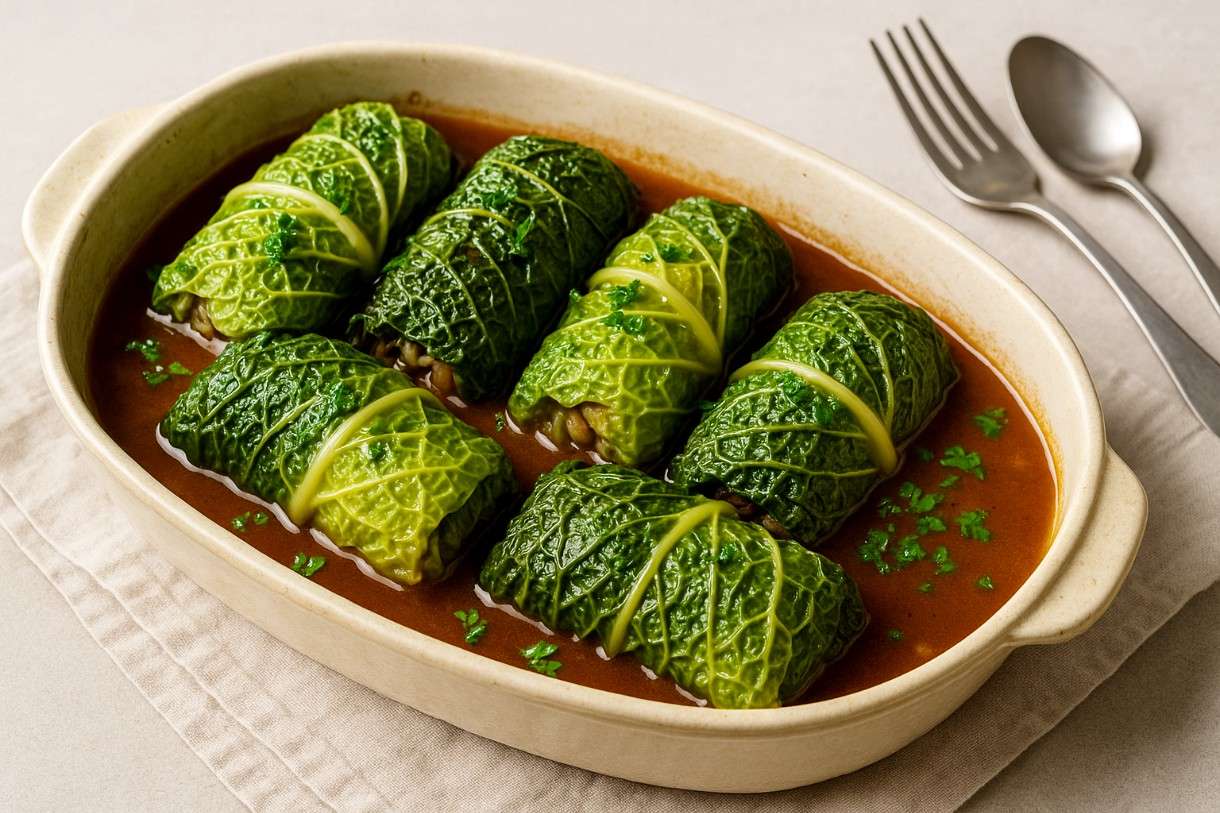 Chou Farci Végétarien aux Lentilles et Riz Sauvage – Herbstlicher, gefüllter Wirsing à la française