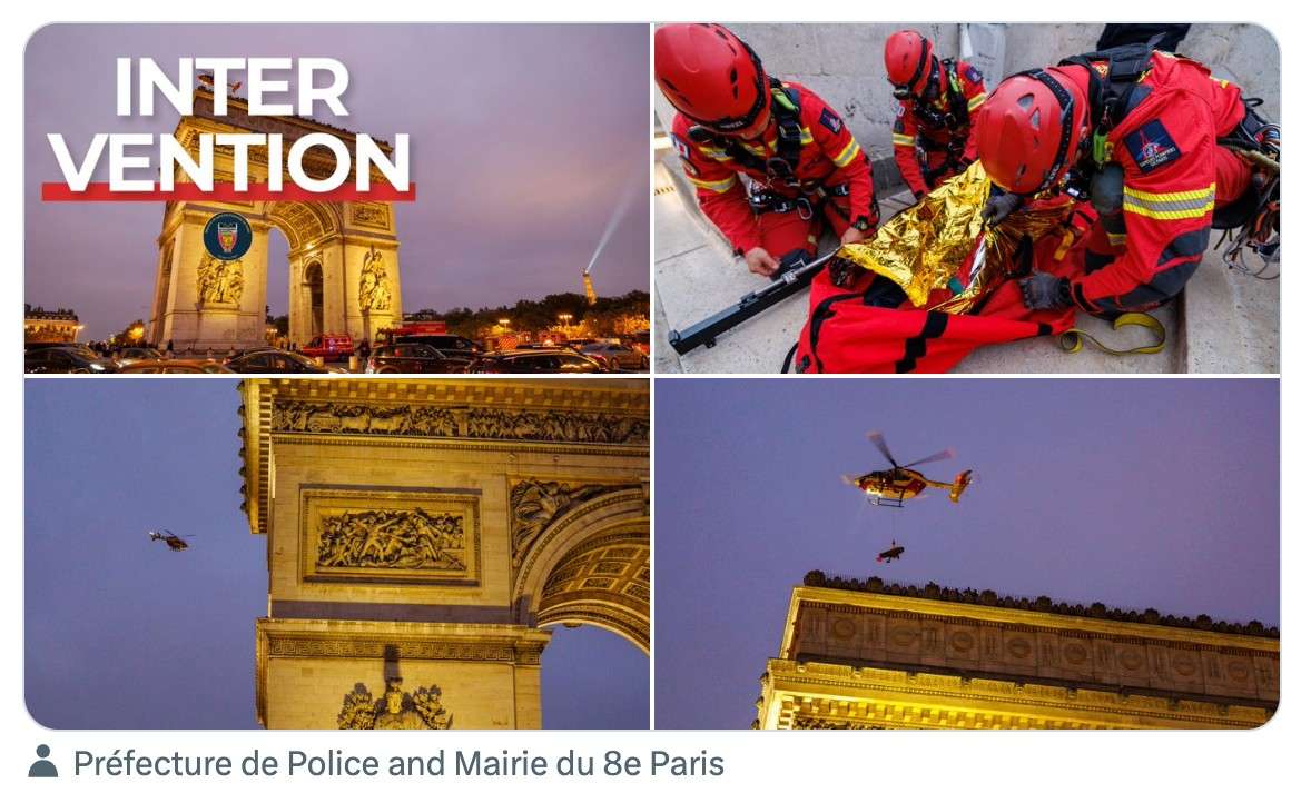 Spektakuläre Rettung am Arc de Triomphe: Wenn Paris den Atem anhält