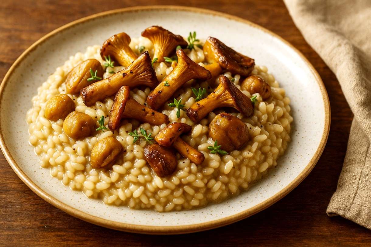 Risotto-aux-Châtaignes-et-Champignons-des-Bois