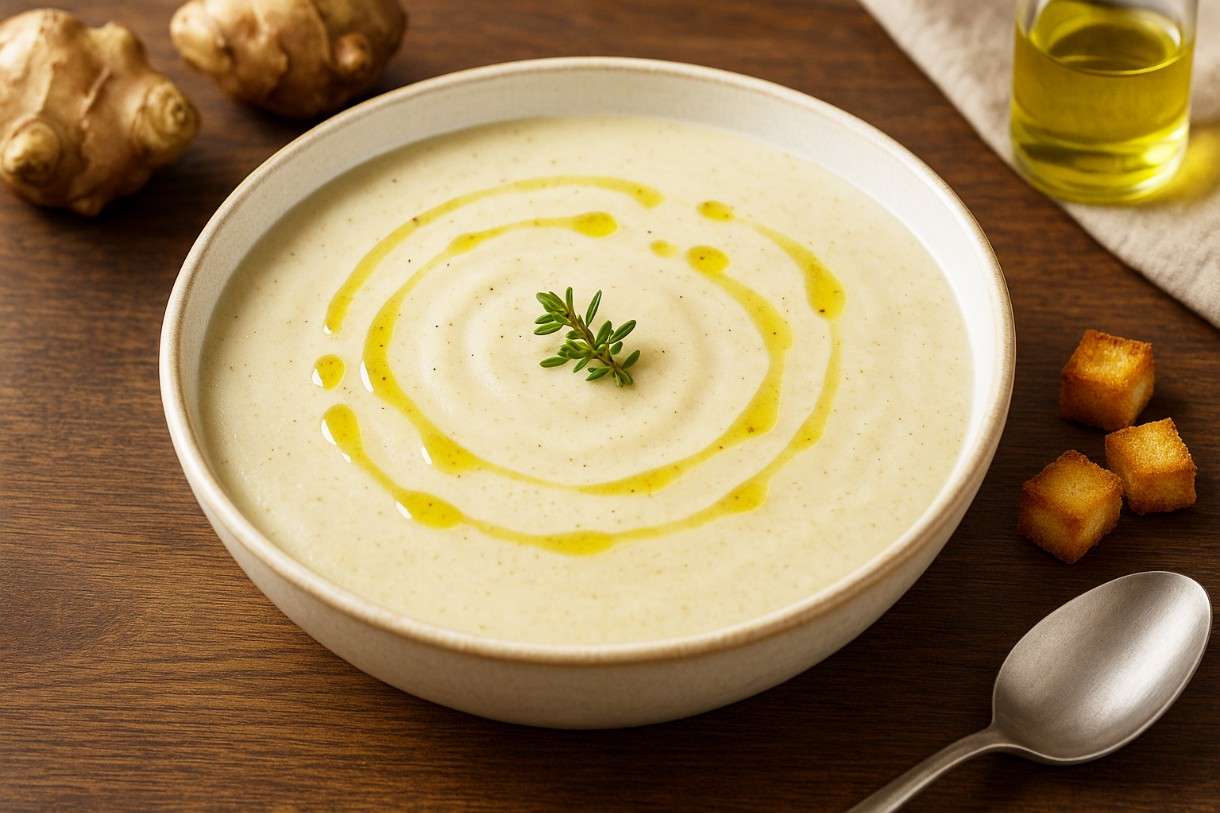 Velouté de Topinambour à l’huile de truffe – Topinambur-Cremesuppe mit Trüffelöl
