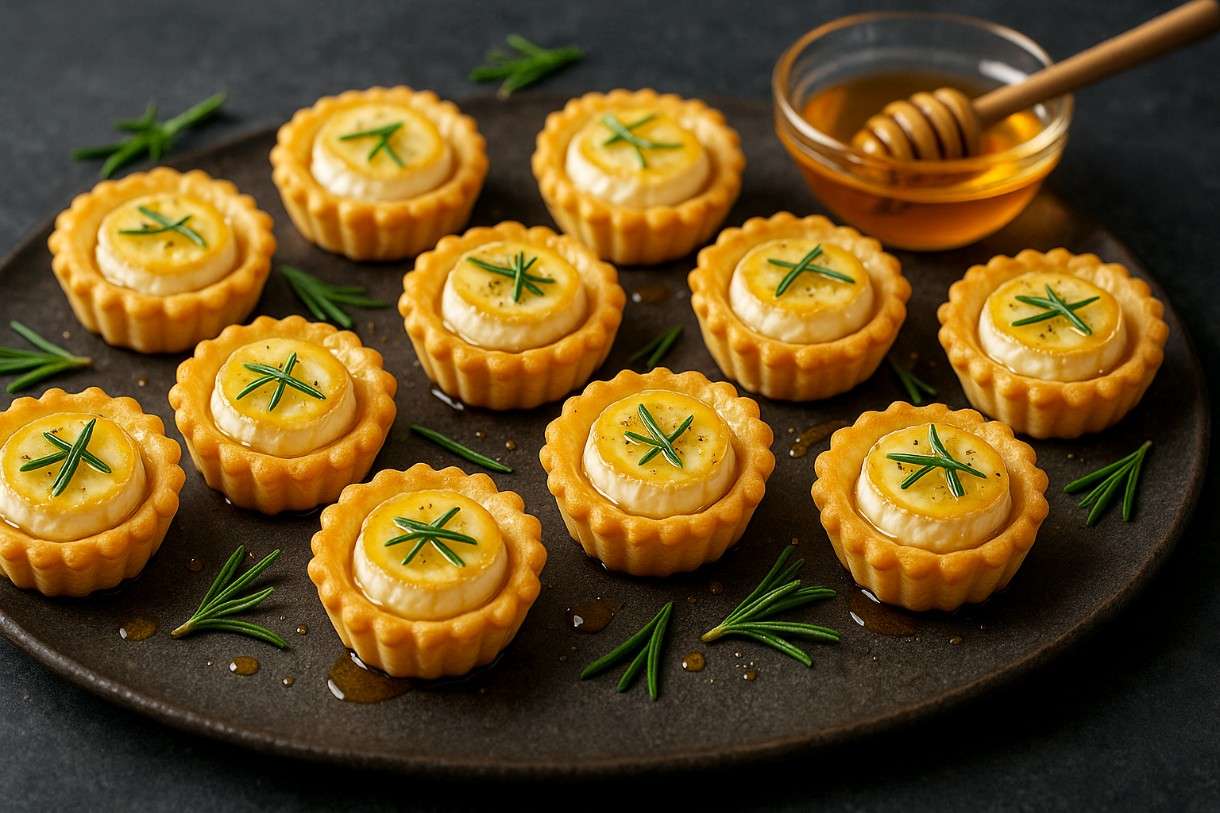 Mini-Tartelettes-mit-Ziegenkäse-&-Honig