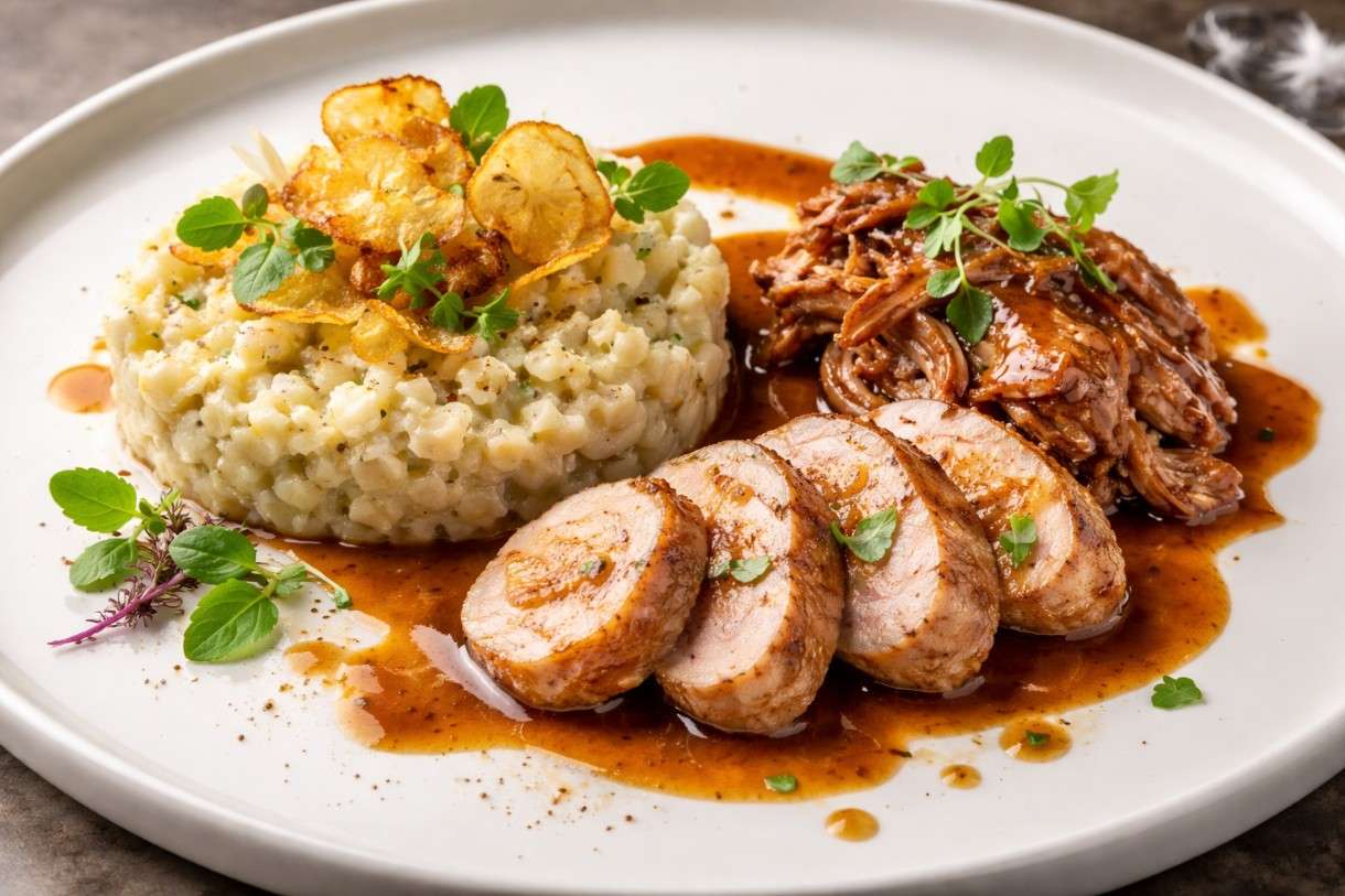 Der Februar in der französischen Küche – Zweierlei vom Kaninchen mit Sellerie-Risotto