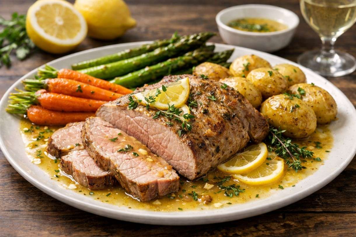 Veau rôti au citron et thym frais – Ein elegantes Frühlingsgericht der französischen Küche