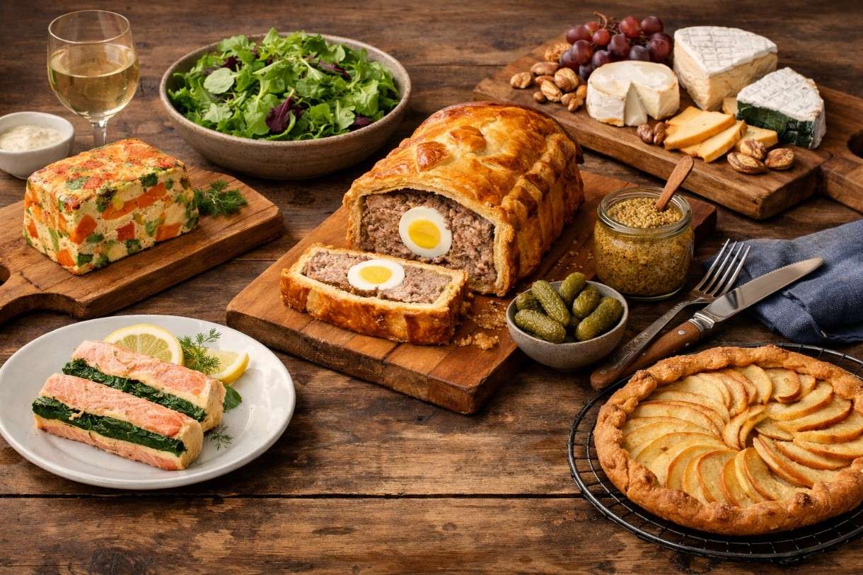 Ein traditionelles Pâté-de-Pâques-Menü