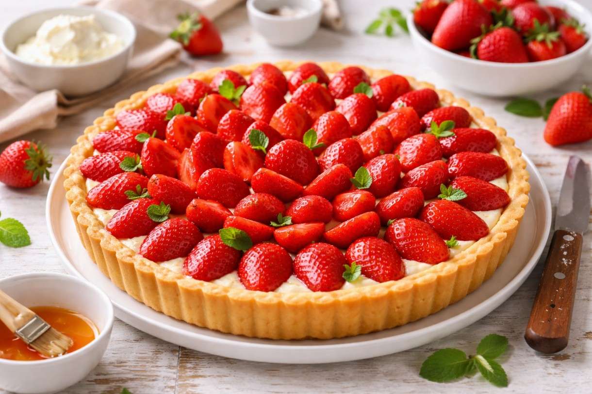 Die Zeit der Erdbeeren hat begonnen – Tarte aux fraises