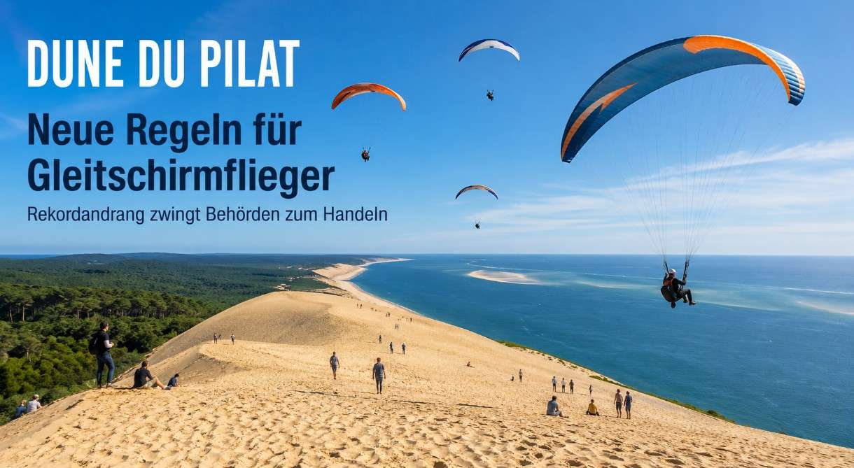 Wenn der Himmel zu voll wird: Dune du Pilat verschärft Regeln für Gleitschirmflieger
