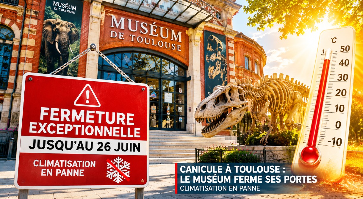 Hitzewelle legt das Muséum de Toulouse lahm: Klimaanlage ausgefallen, Museum vorübergehend geschlossen