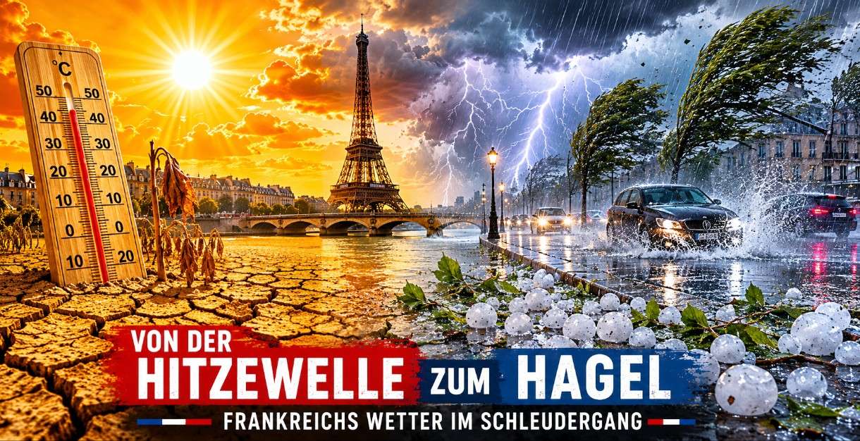 Von der Hitzewelle zum Hagel: Frankreichs Wetter gerät aus dem Takt