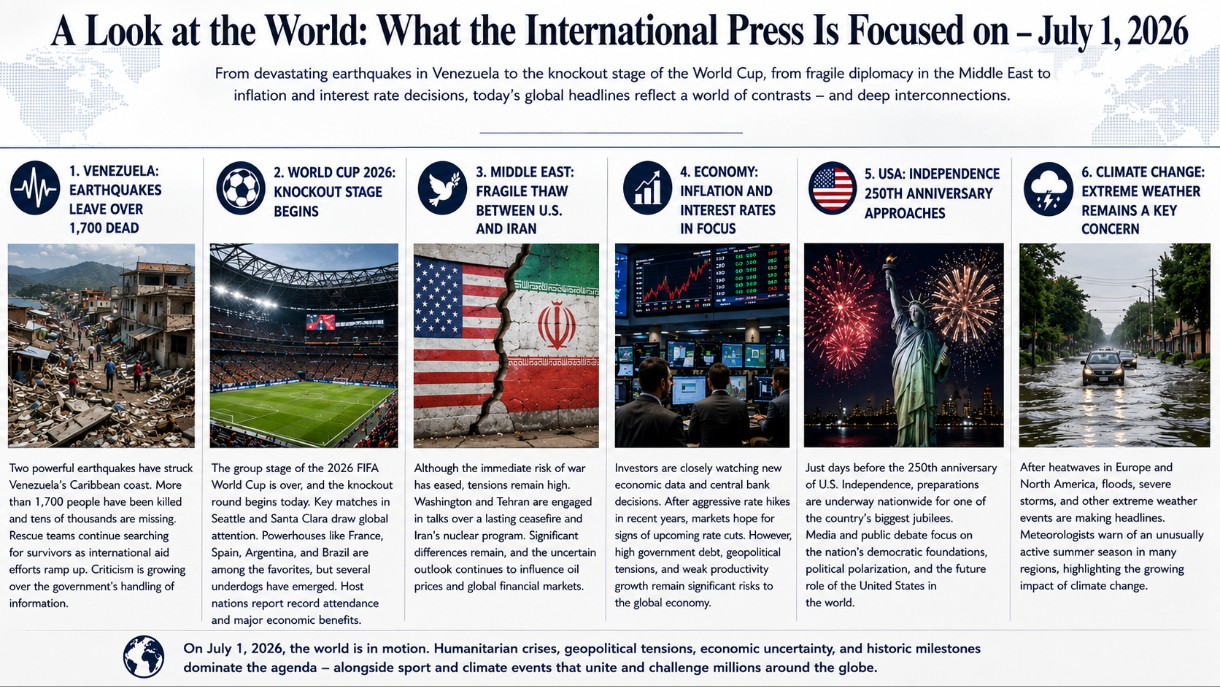 Blick in die Welt: Das beschäftigt die internationale Presse am 1. Juli 2026