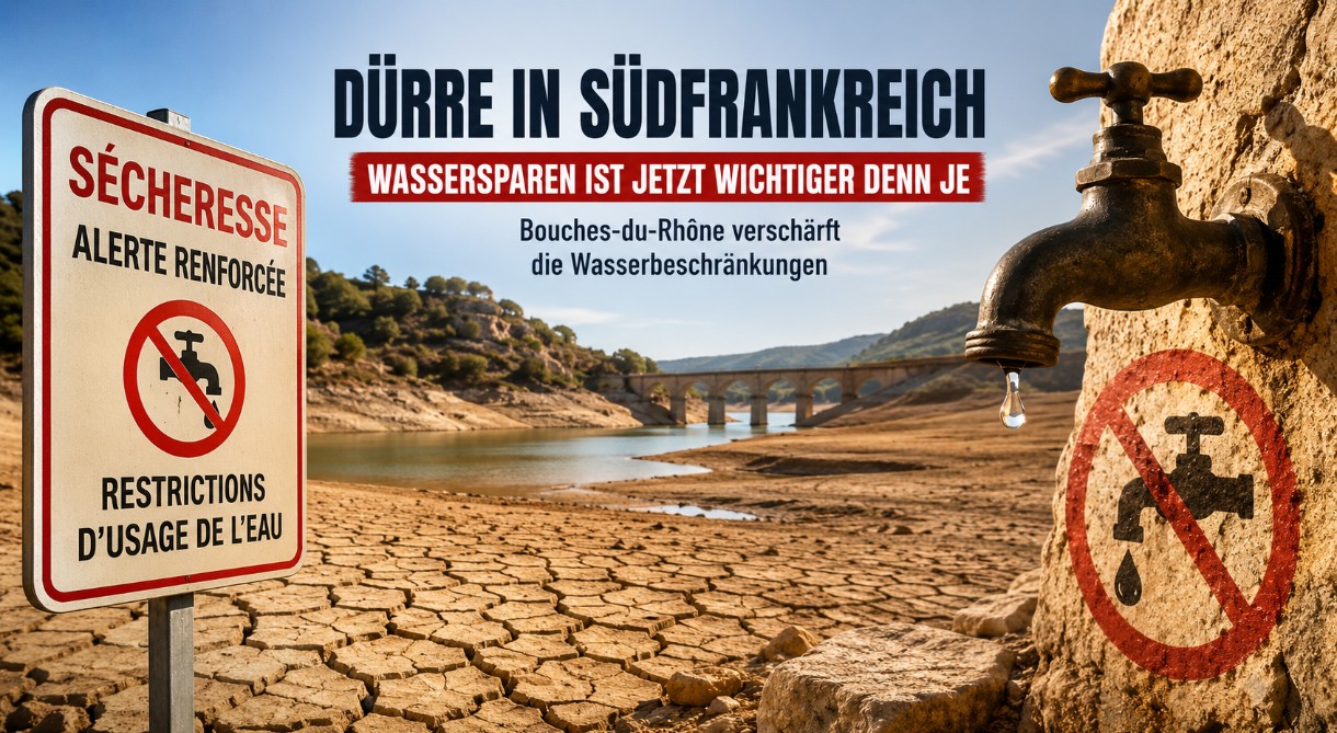 Dürre verschärft sich: Strengere Wasserbeschränkungen in den Bouches-du-Rhône