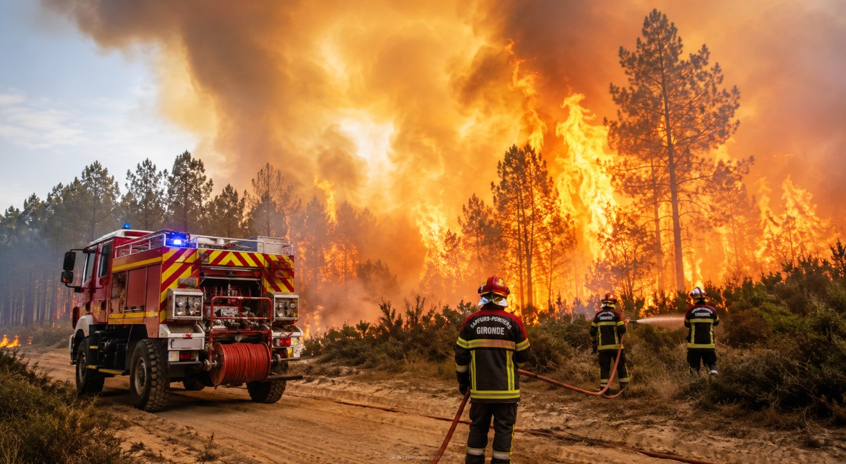 Feuerwehr-im-Einsatz-gegen-Waldbrand _Illustration