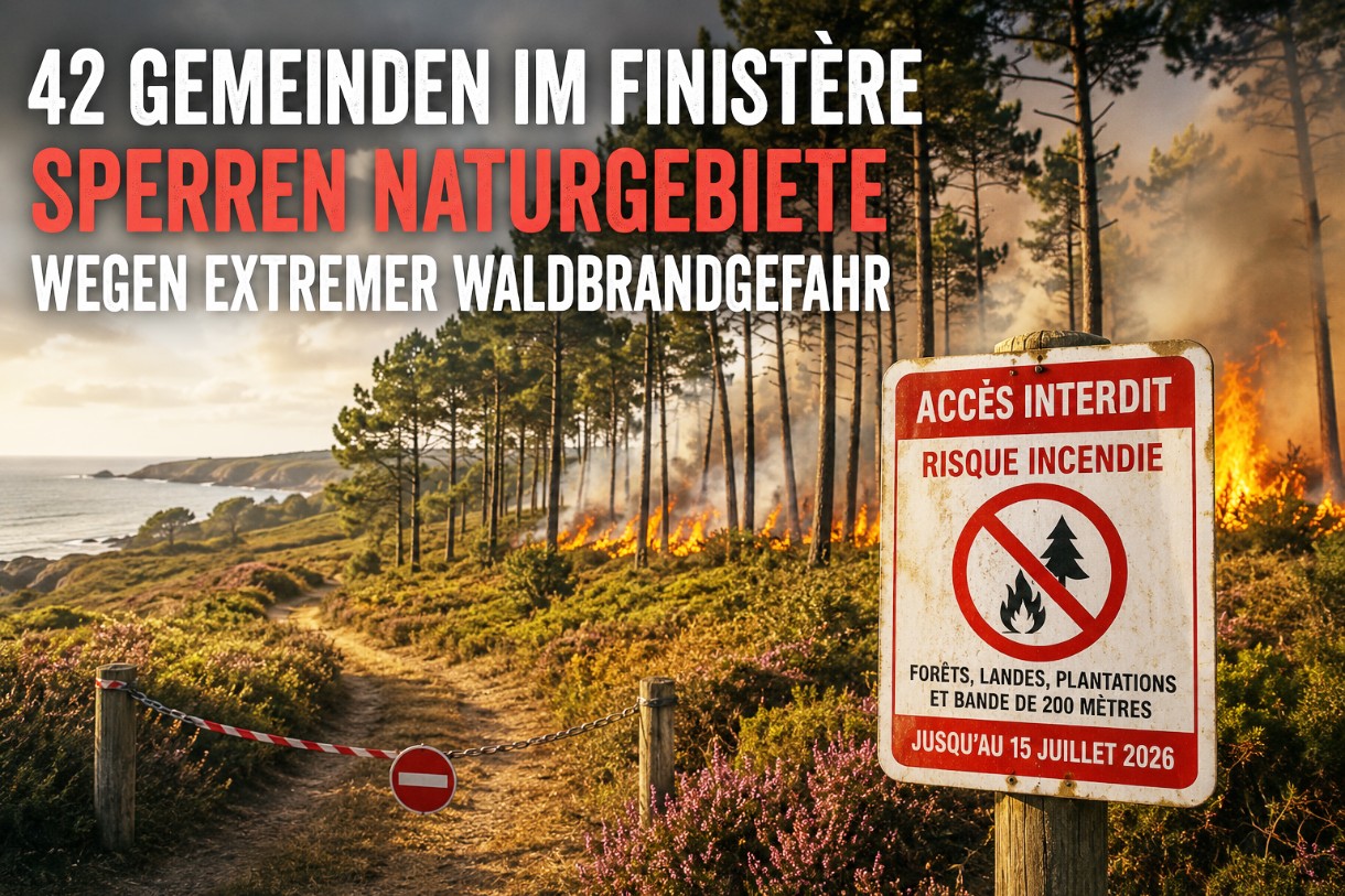 42 Gemeinden im Finistère sperren Naturgebiete wegen extremer Waldbrandgefahr