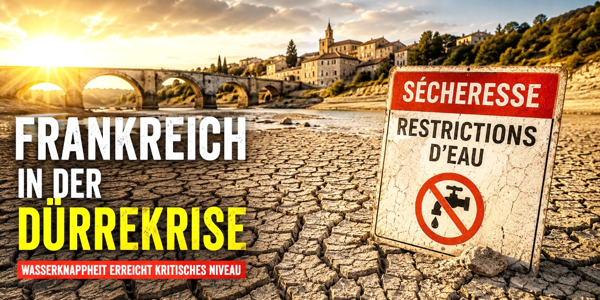 Frankreich erlebt außergewöhnliche Dürre – Wasserknappheit erreicht bereits im Juli kritisches Niveau