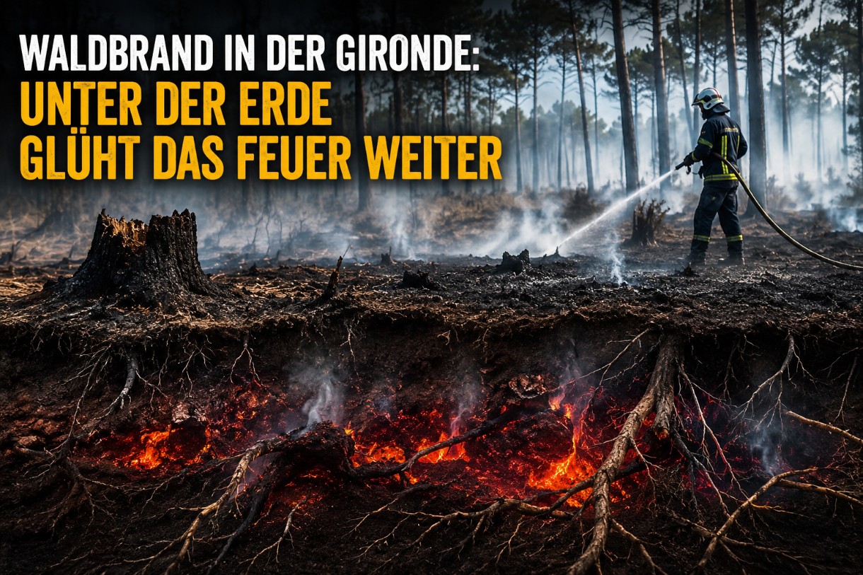 Waldbrand in der Gironde: Unter der Erde glüht das Feuer weiter