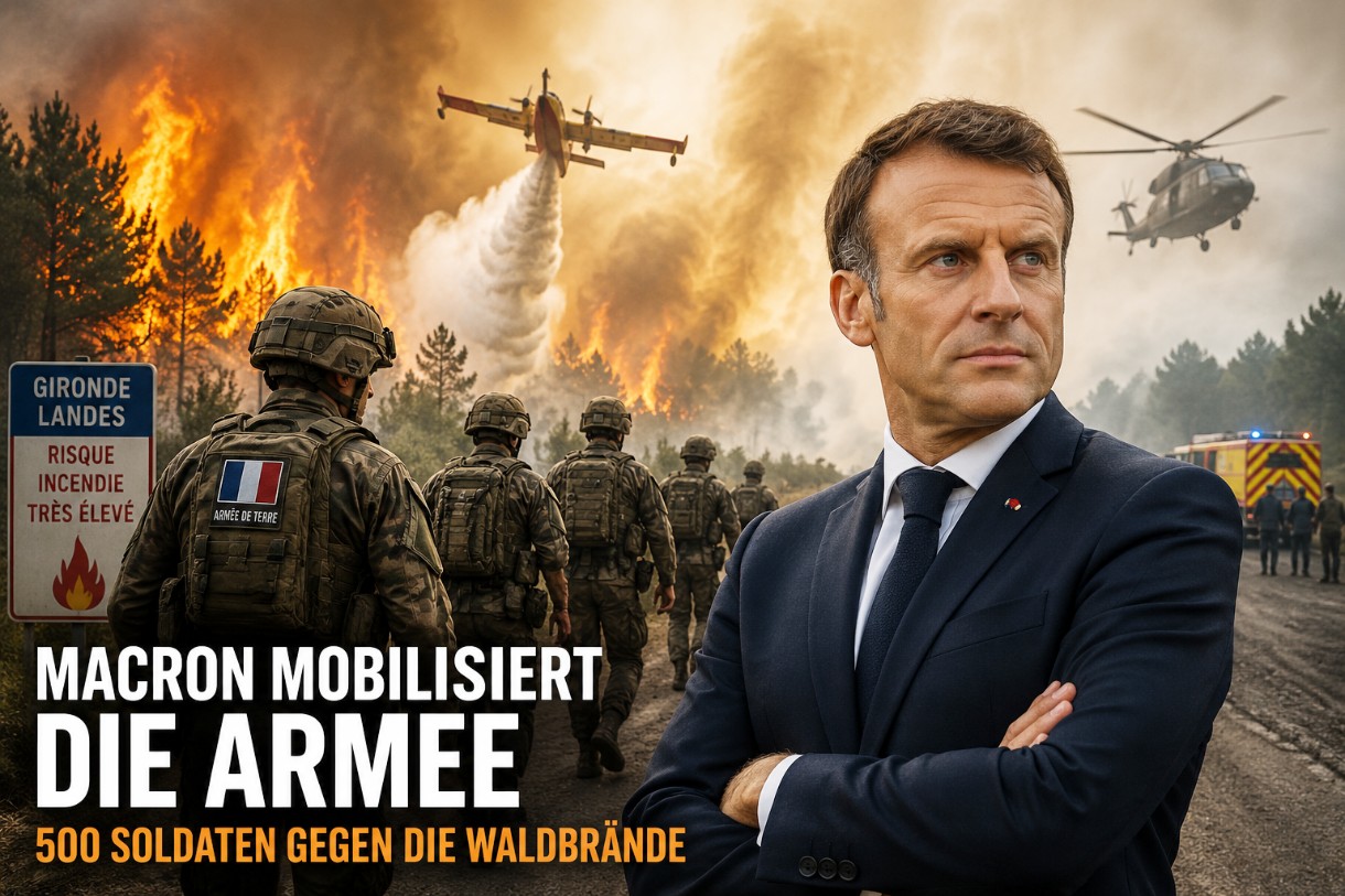Macron-Waldbrand-Armee-Einsatz-Gironde_Illustration
