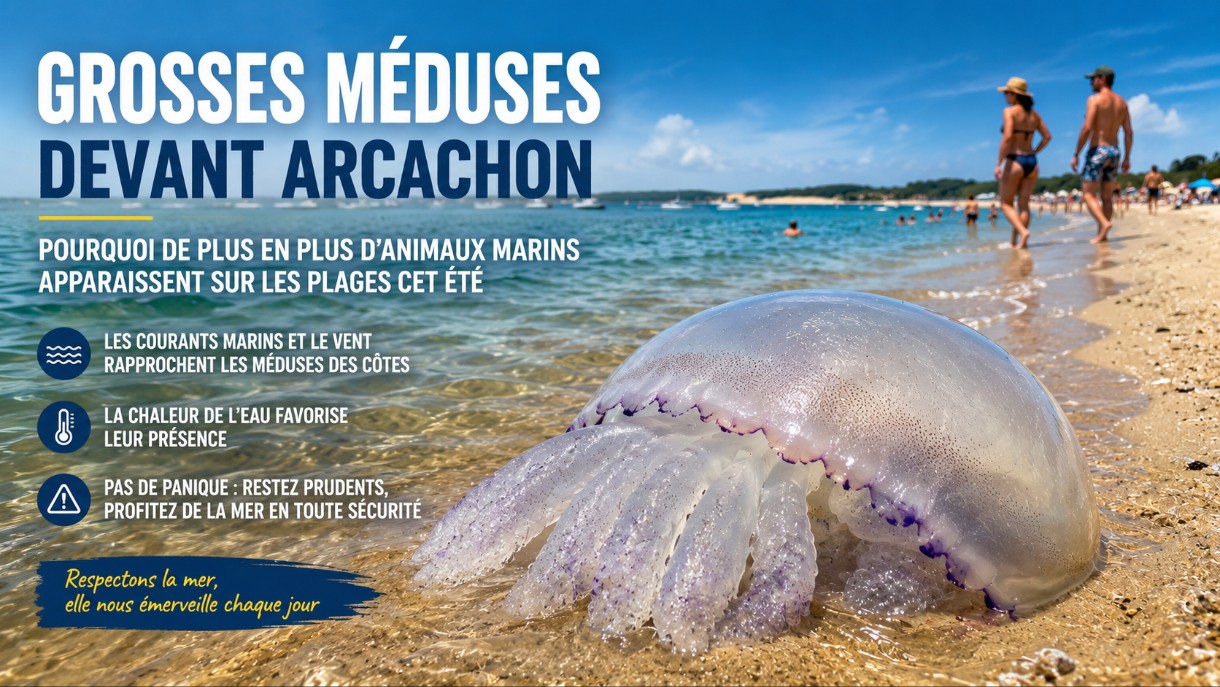Große Quallen vor Arcachon: Warum jetzt immer mehr dieser Meerestiere an den Stränden auftauchen