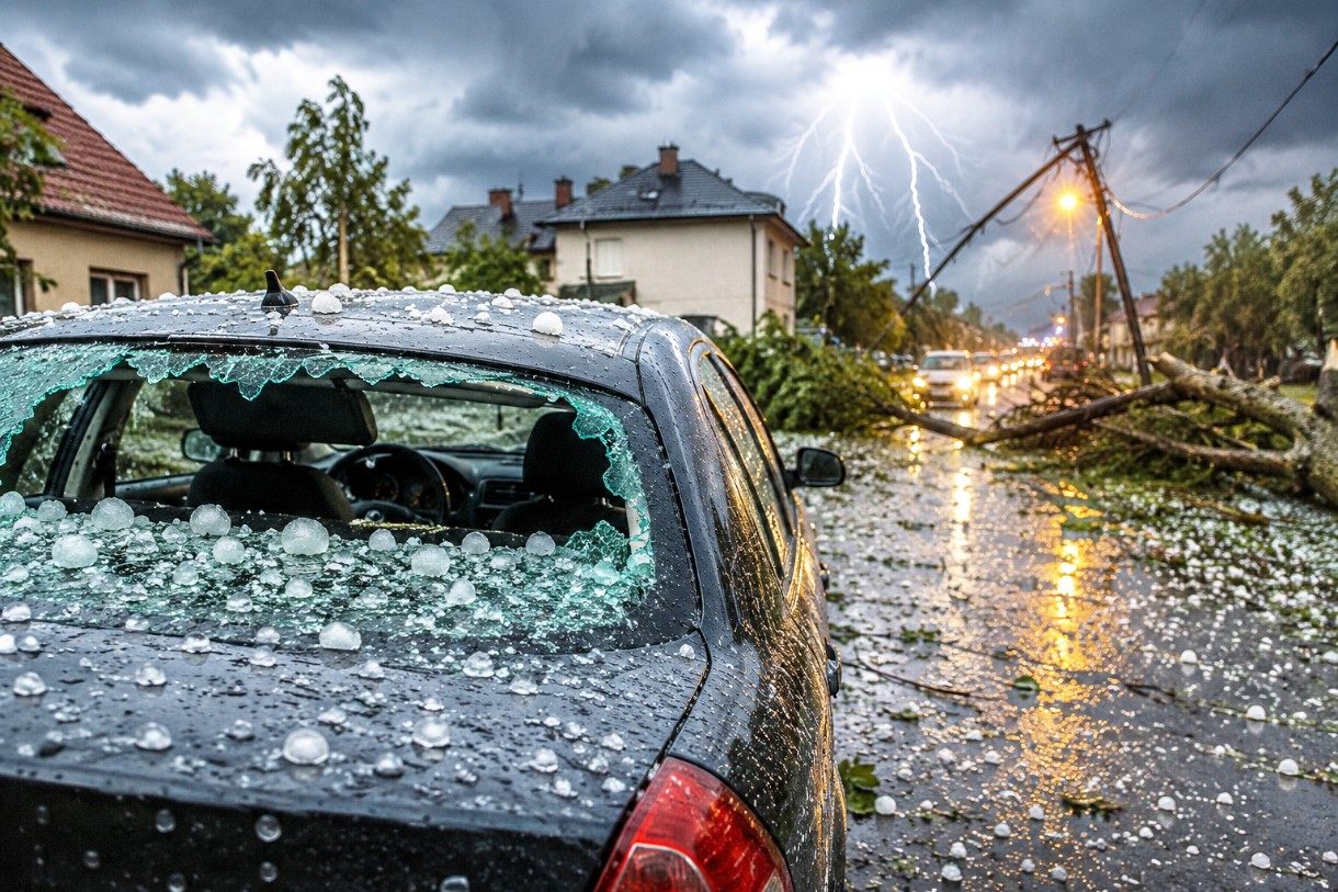 Heftige Unwetter mit Hagel und Orkanböen richten in Frankreich erhebliche Schäden an